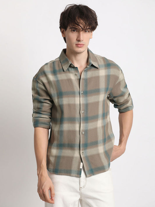 Mens Brown Relaxed Fit Casual Shirt | LUXURY EMPORIUM