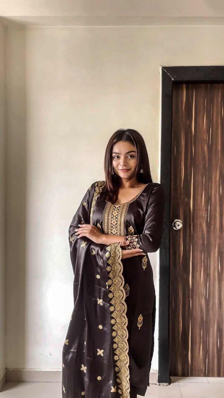 Royal black Kurti set Luxury Emporium