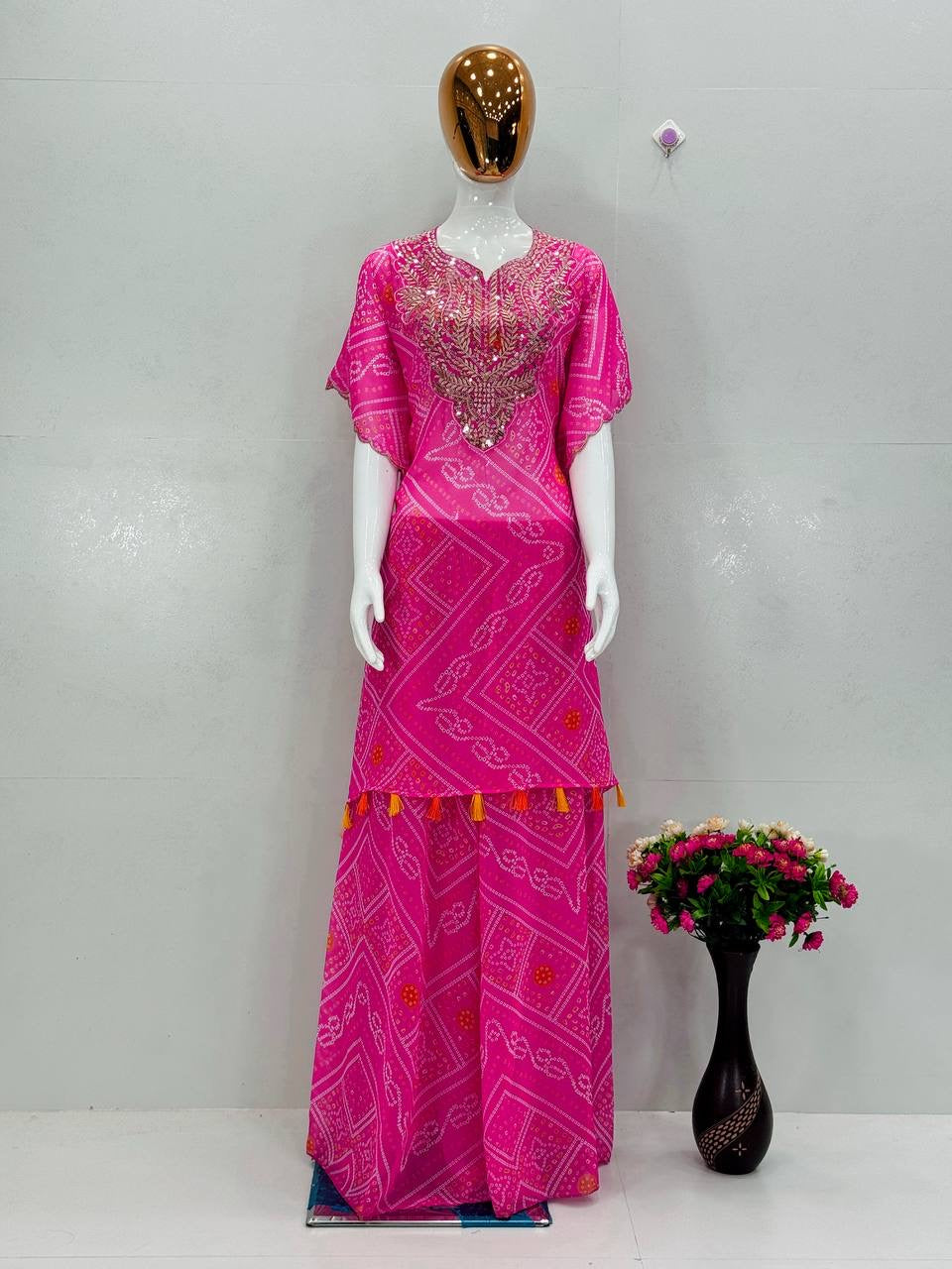 LUXURYEMPORIUM | KAFTAN E RANG | NEW DESIGNER FANCY  DIGITAL PRINT WITH EMBROIDERY SEQUENCE WORK KAFTAN