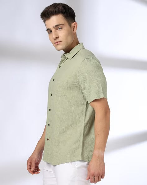 NETPLAY
Men Crinkled Smart Fit Shirt ~|LUXURY EMPORIUM | MENS WEAR