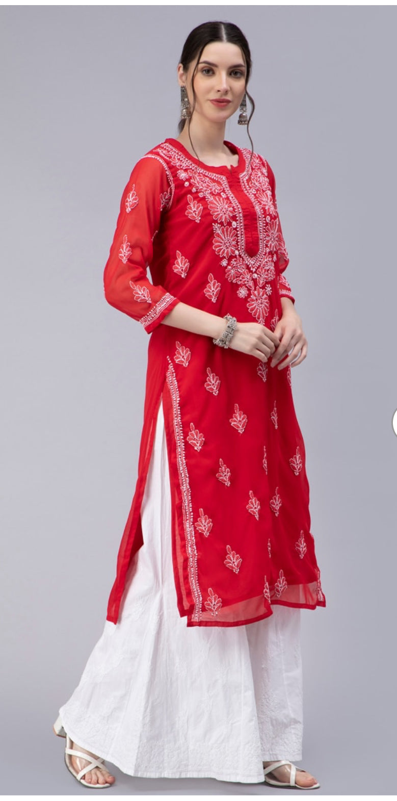 Chikankari georgette kurta women