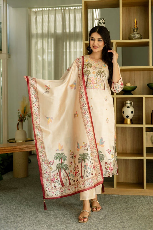NainTara| Viscose Assam Silk
Work| Embroidared Beads| Luxury Emporium