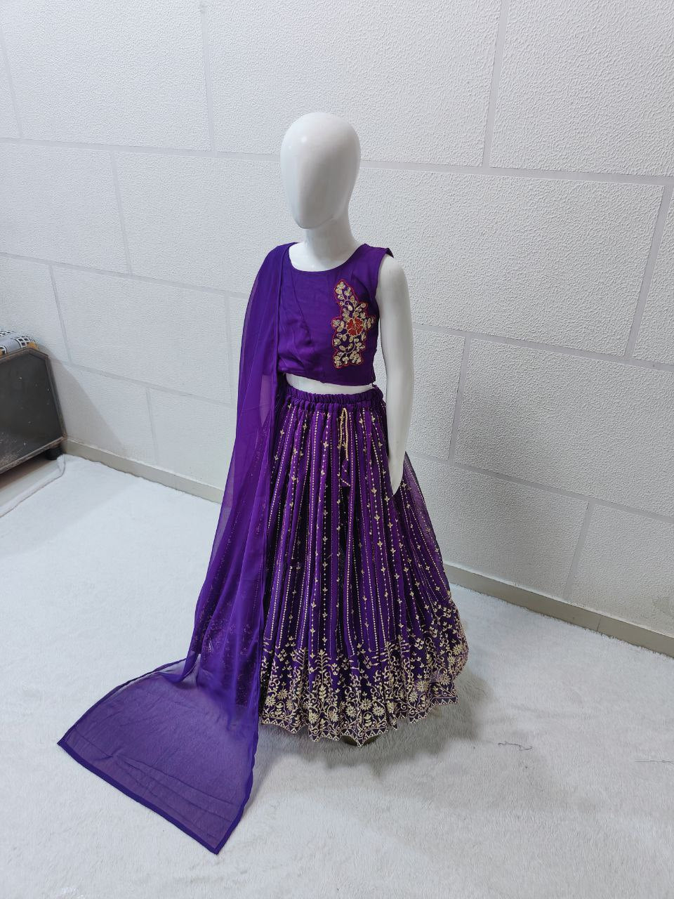 Lehenga with choli sequins