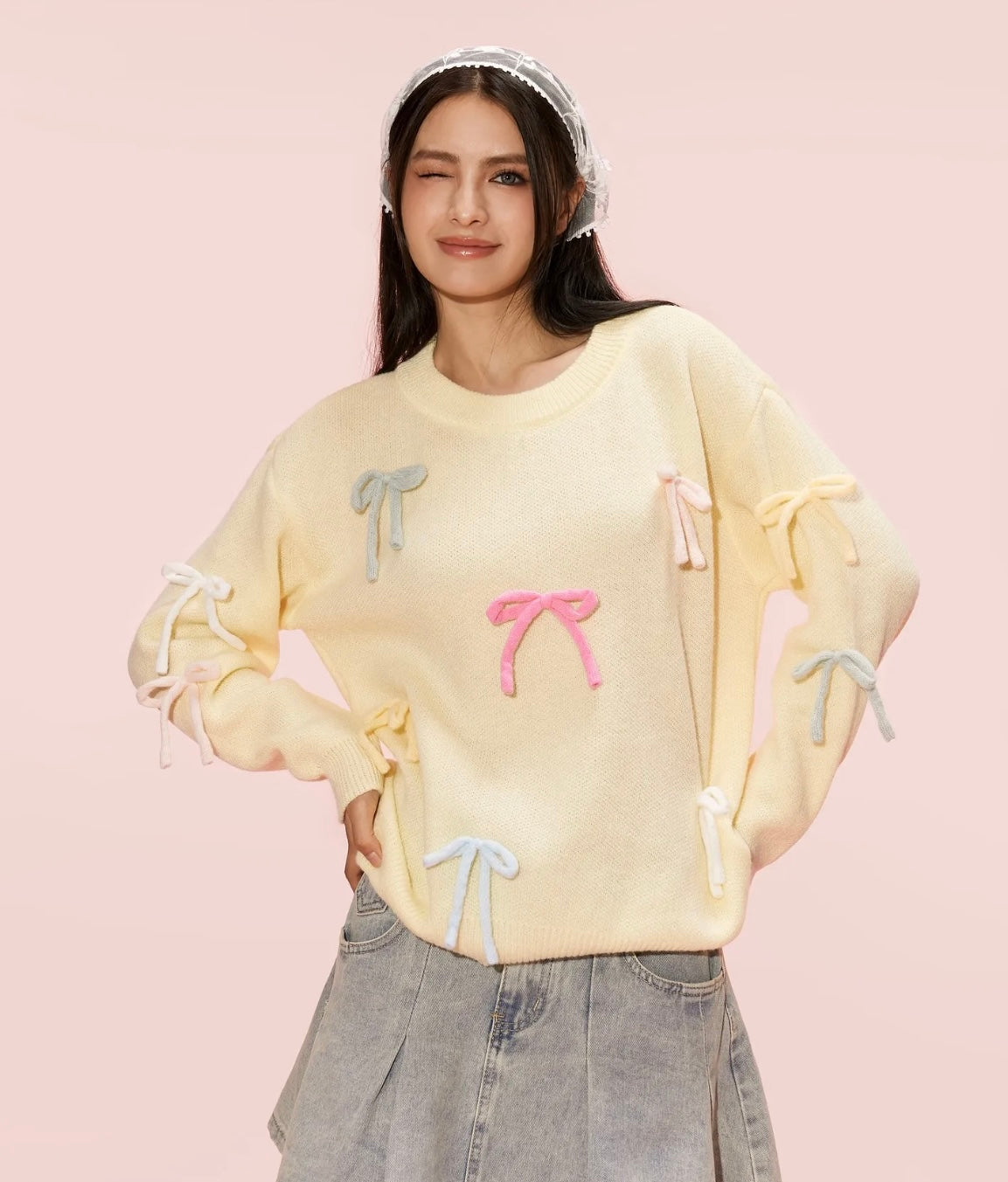 Women BowWinter Sweatshirt | knitted Pullover | LUXURY EMPORIUM