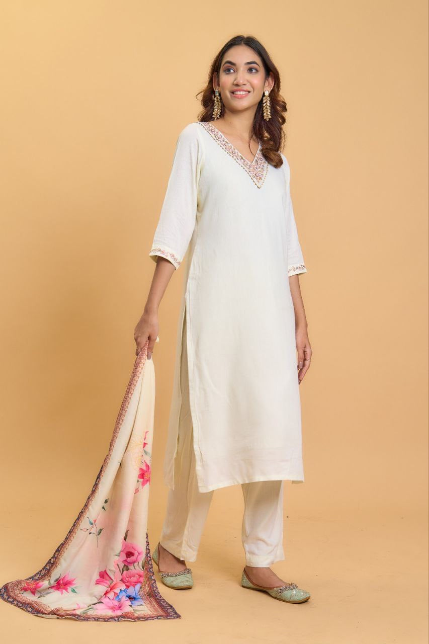 Rayon  Kurta With Dupatta Set