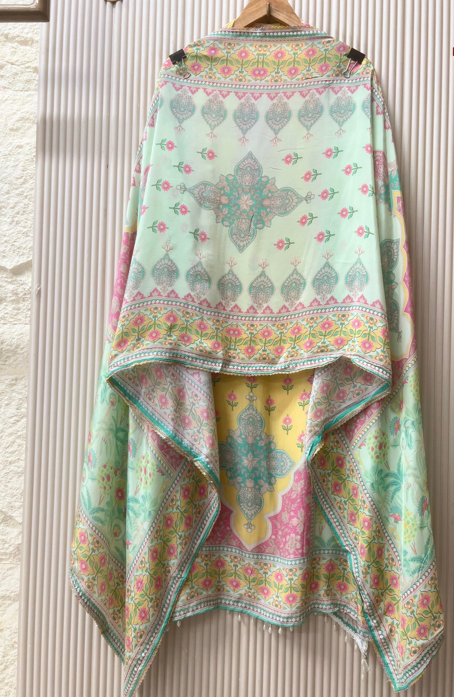RUBAROO MUSLIN | UNSTITCHED SUIT WITH PASTEL SHADES | LUXURY EMPORIUM