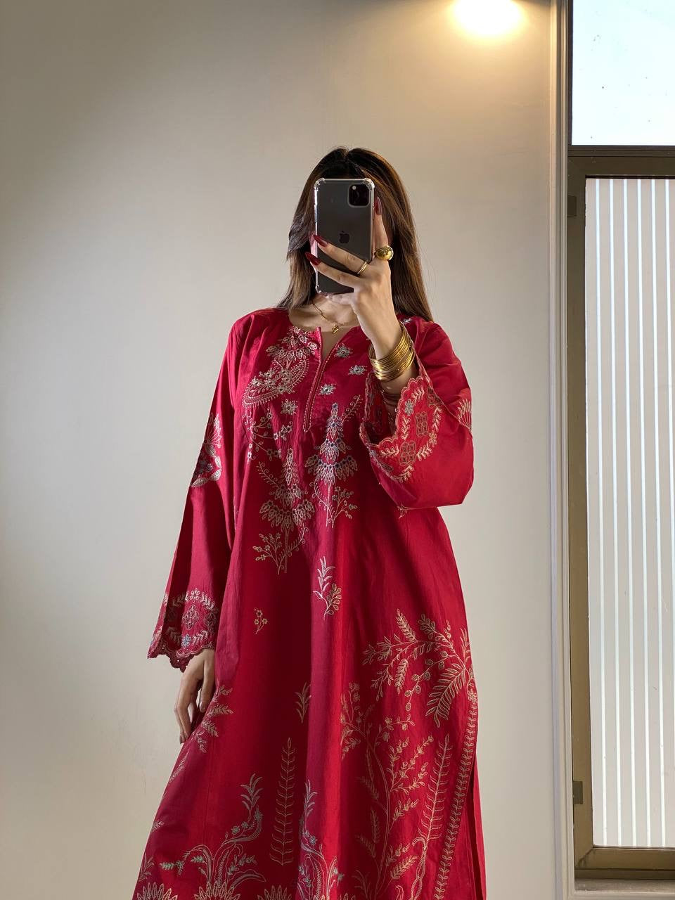 Mul Chanderi Embroidered Palazzo Suit Set |  LUXURY EMPORIUM