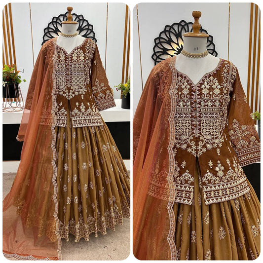Rajkuwar| LUXURY EMPORIUM |HEAVY  Embroidery Coding Sequence Work and Beads Handwork|