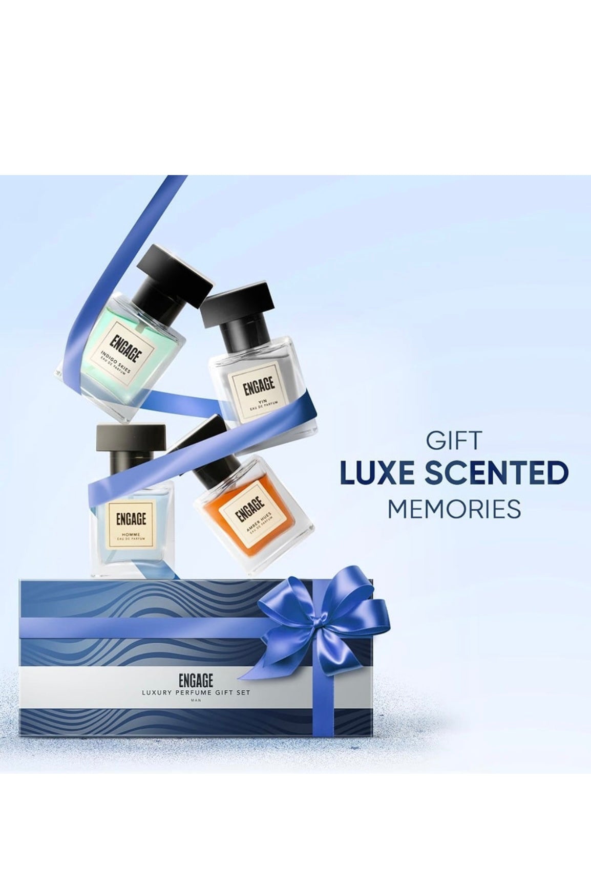Engage Gift Set - Luxury Perfume Gifts For Men, 100ml, Long Lasting Smell Men Perfume, Best Valentine's Day Gift Hamper by ITC, Eau De Parfum for Man, Travel Sized Perfume Combo, 25ml x 4