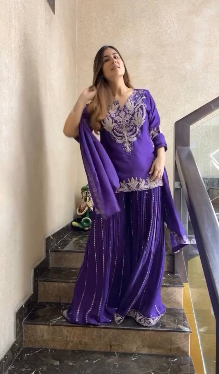 Heavy Embroidery sharara Suit | Luxury Emporium | wedding edition