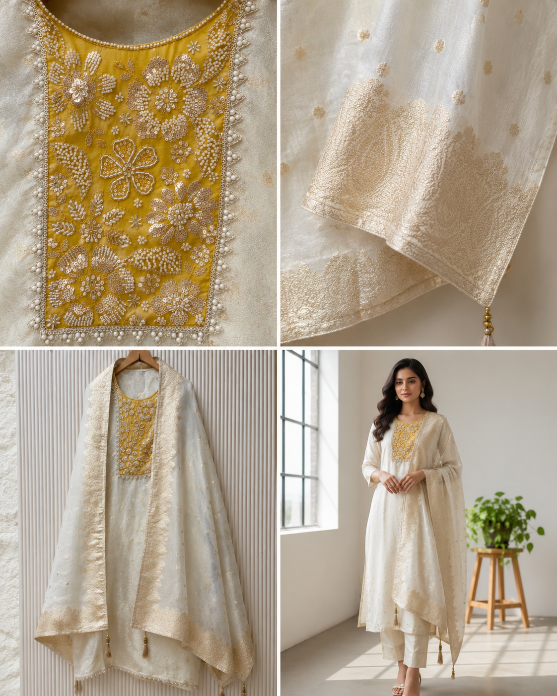 ✨ Noor-e-Ivory | Handcrafted Banarasi Elegance ✨| LUXURY EMPORIUM