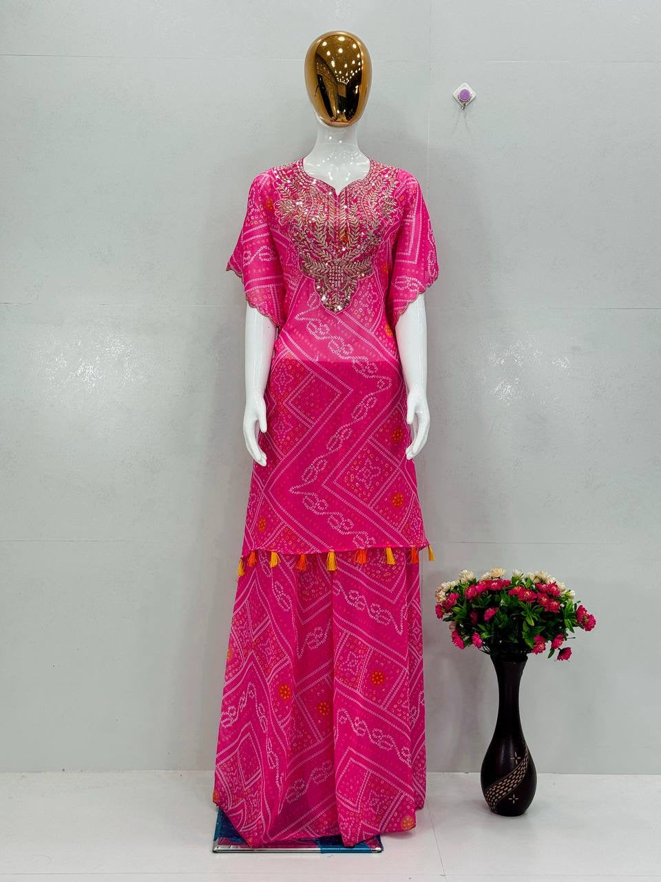 LUXURYEMPORIUM | KAFTAN E RANG | NEW DESIGNER FANCY  DIGITAL PRINT WITH EMBROIDERY SEQUENCE WORK KAFTAN