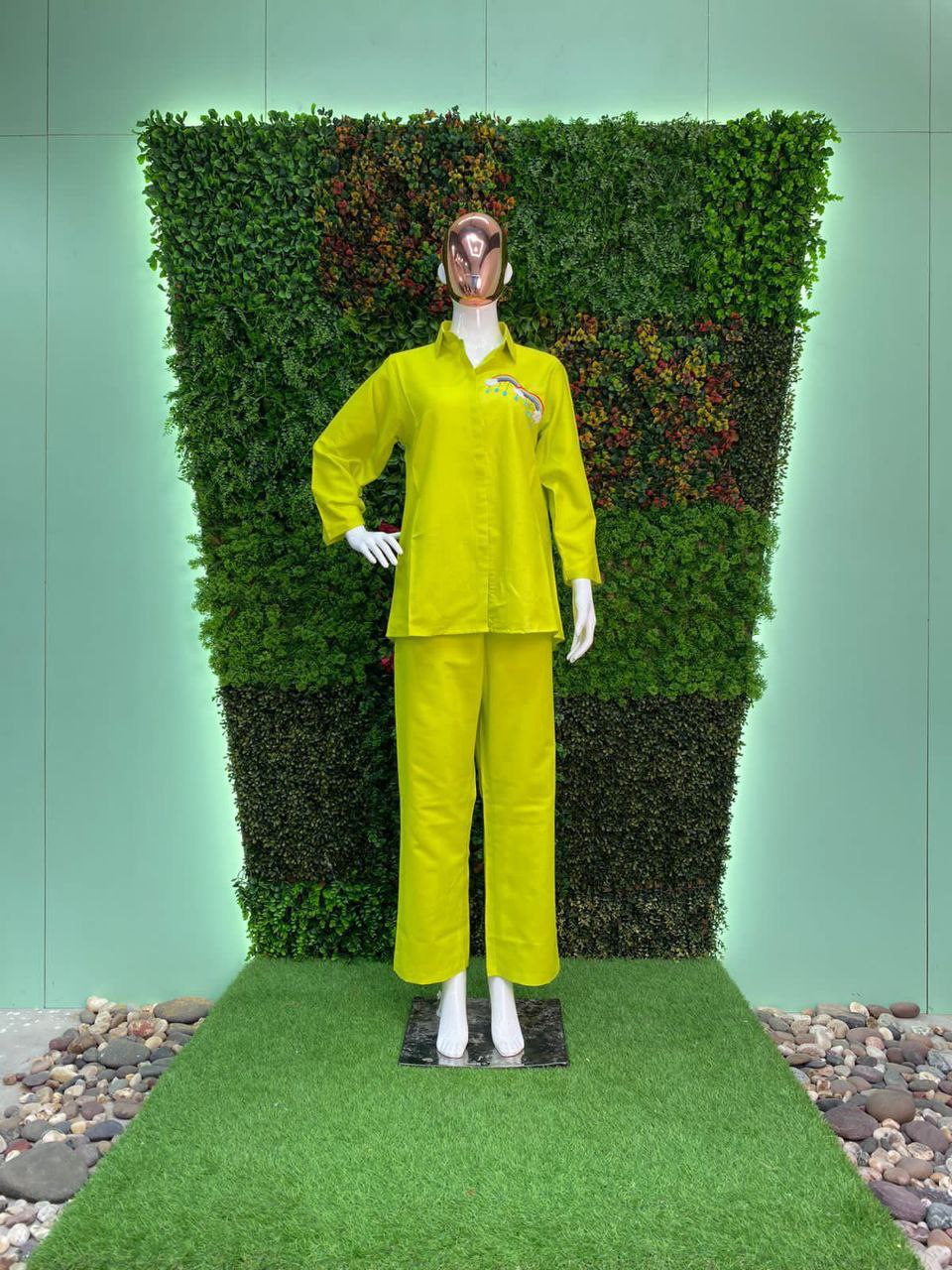 Luxury Emporium Rainbow patch cotton Cordset