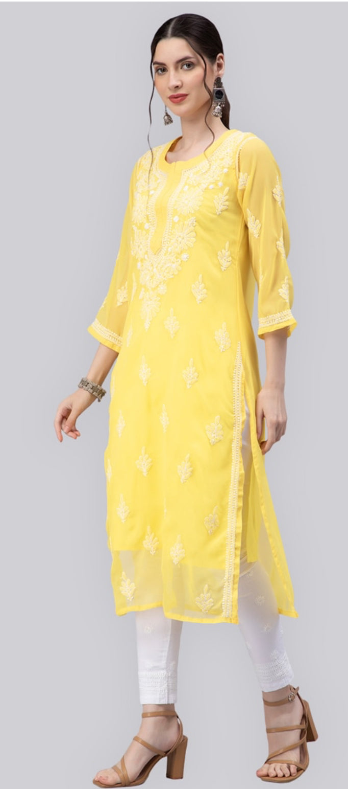 Chikankari georgette kurta women