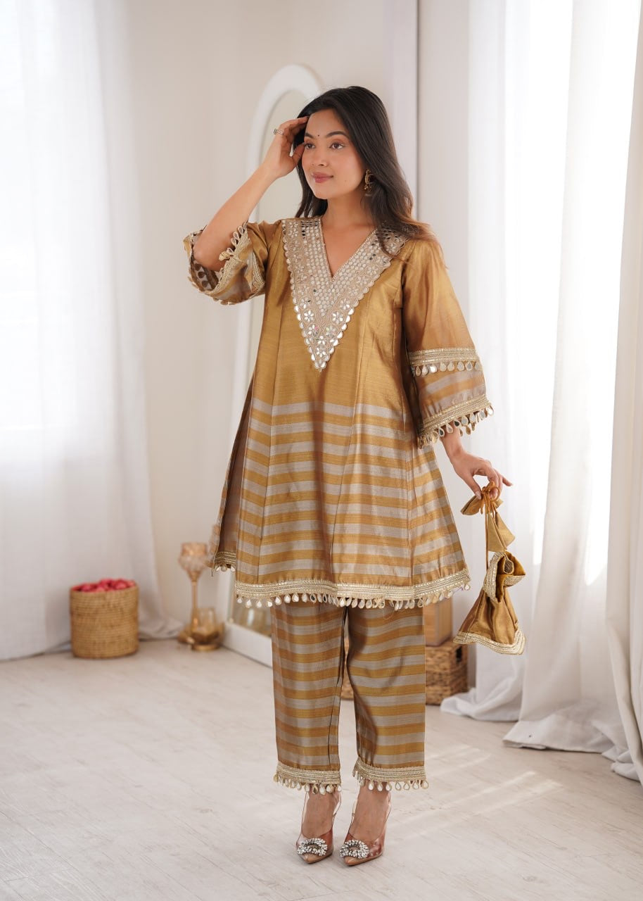 Regal Mirror Work Co-Ord Set with Batwa ✨| LUXURY EMPORIUM |