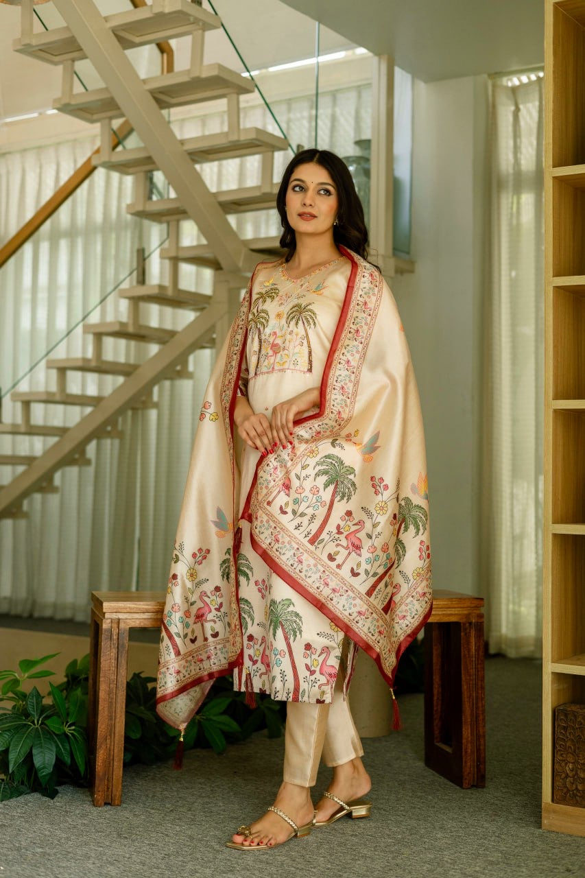 NainTara| Viscose Assam Silk
Work| Embroidared Beads| Luxury Emporium