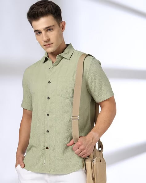 NETPLAY
Men Crinkled Smart Fit Shirt ~|LUXURY EMPORIUM | MENS WEAR
