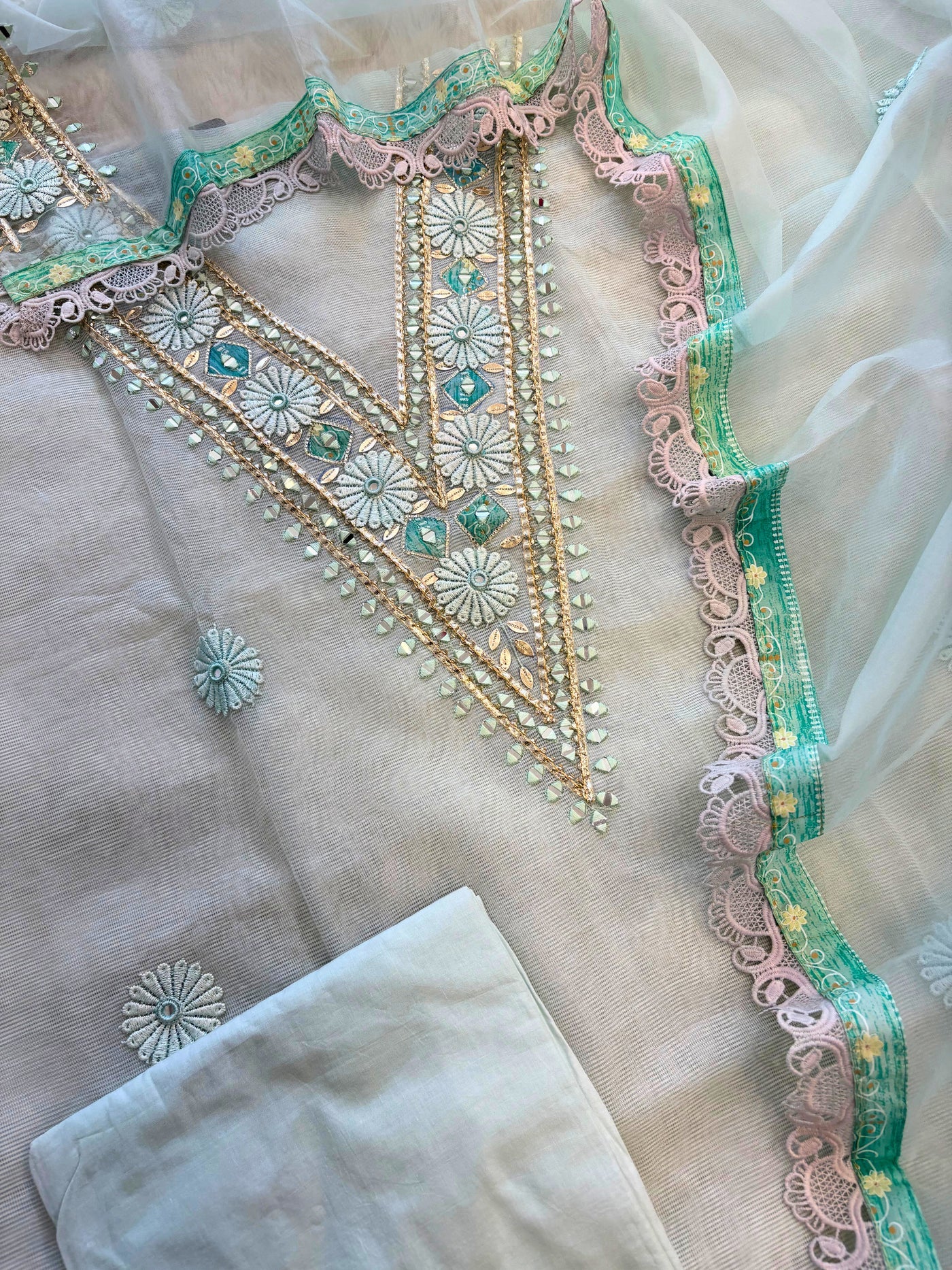 KOTA PASTEL MINT | UNSTITCHED SUIT | LUXURY EMPORIUM