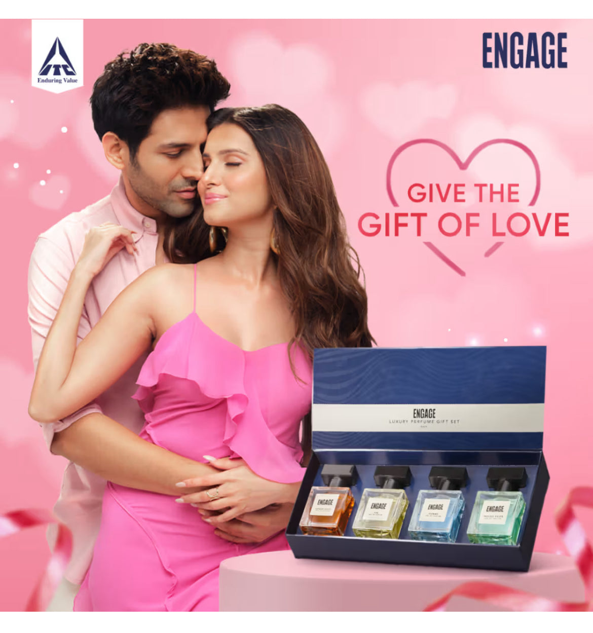 Engage Gift Set - Luxury Perfume Gifts For Men, 100ml, Long Lasting Smell Men Perfume, Best Valentine's Day Gift Hamper by ITC, Eau De Parfum for Man, Travel Sized Perfume Combo, 25ml x 4