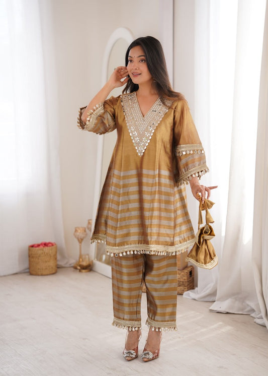 Regal Mirror Work Co-Ord Set with Batwa ✨| LUXURY EMPORIUM |