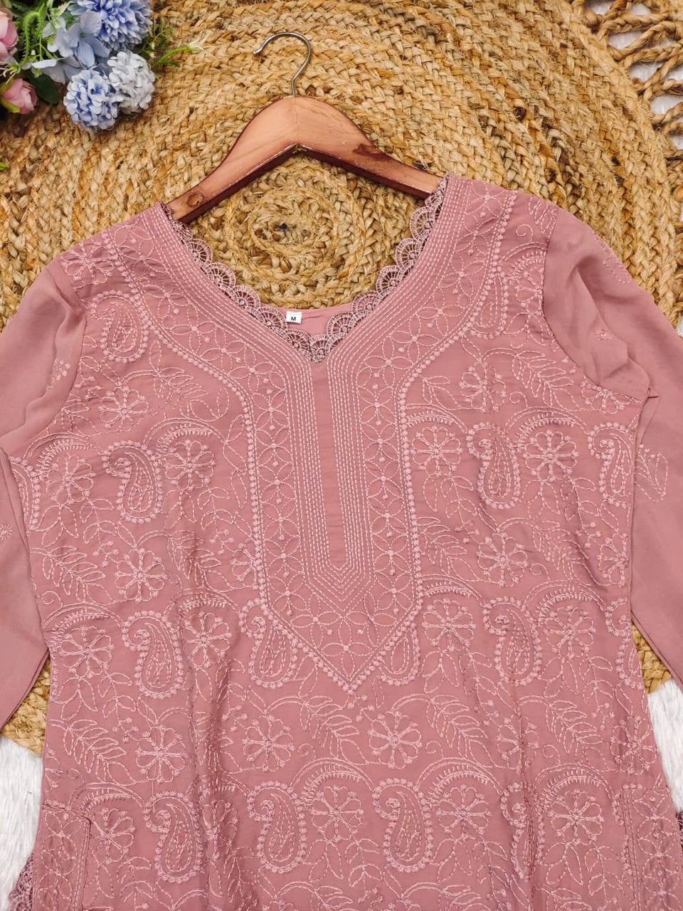 chikankari embroidery 3 pic suit