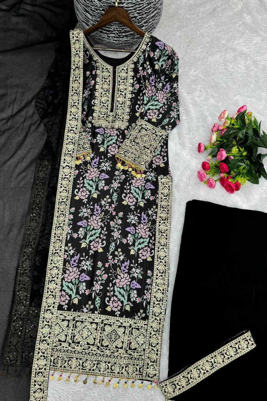 Long Kurti - Plazzo With Dupatta | LUXURY EMPORIUM | via wedding edition