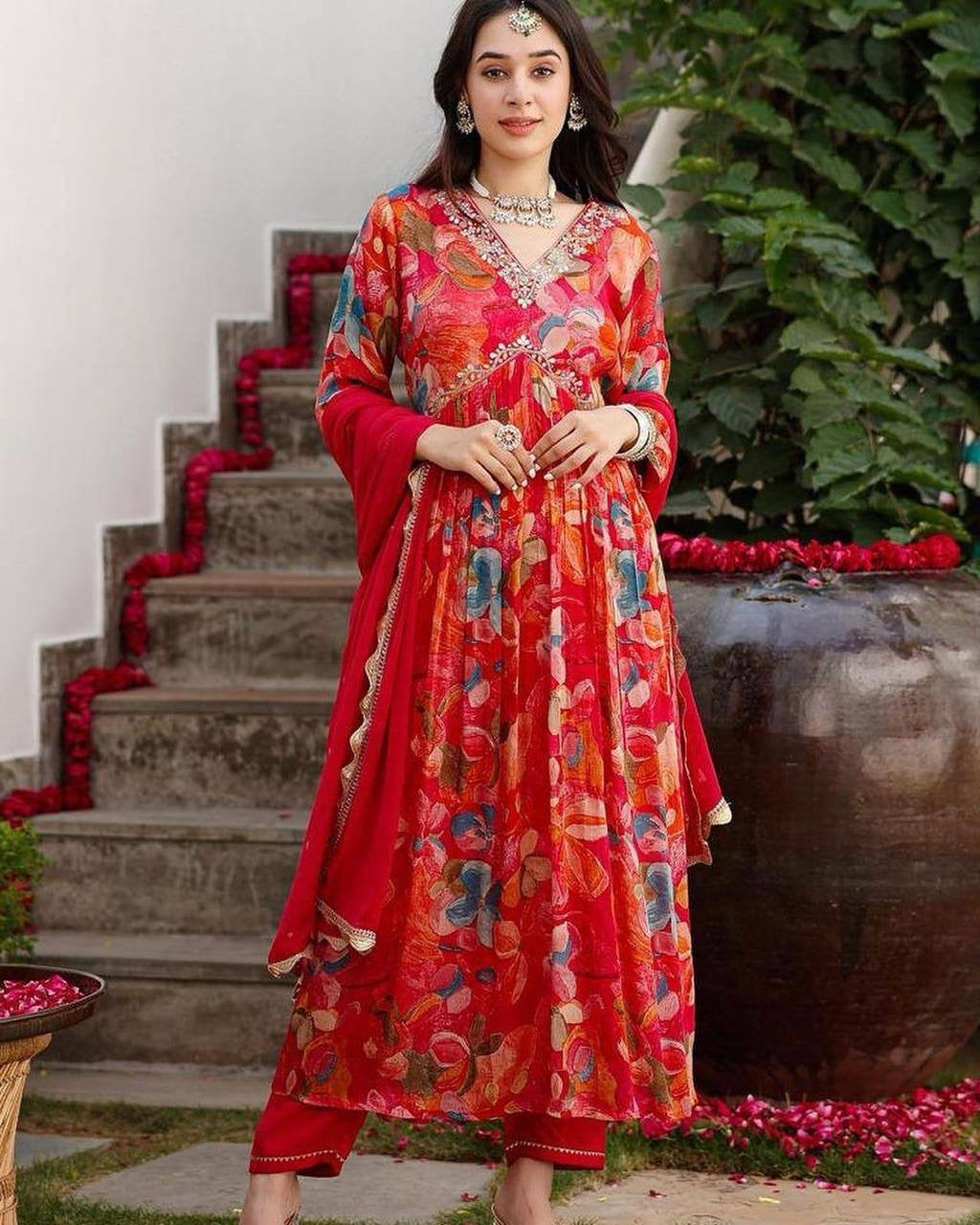 Georgette suit dupatta