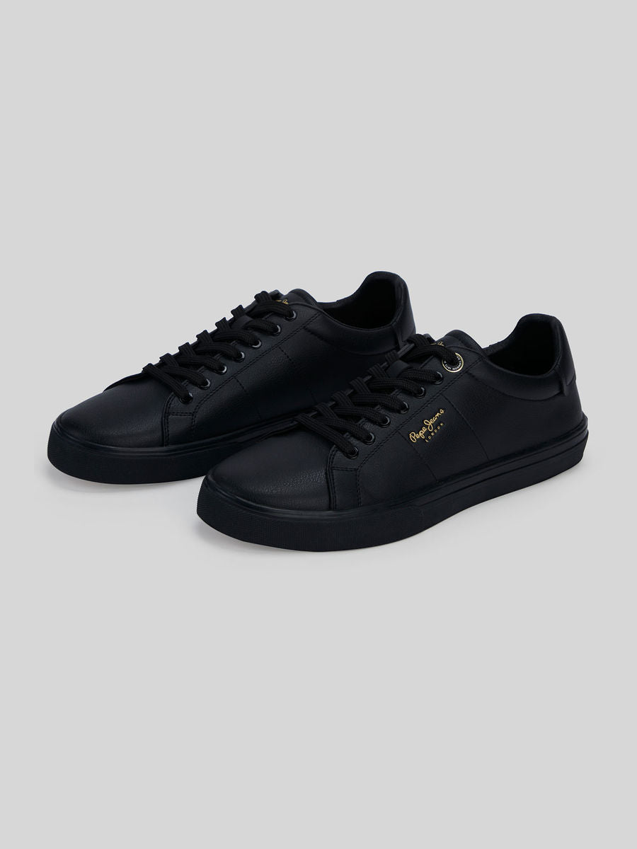 Pepe Jeans Black Low-Cut Anti-Skid Cupsole Sneakers | RAW | LUXURY EMPORIUM