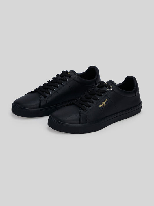 Pepe Jeans Black Low-Cut Anti-Skid Cupsole Sneakers | RAW | LUXURY EMPORIUM