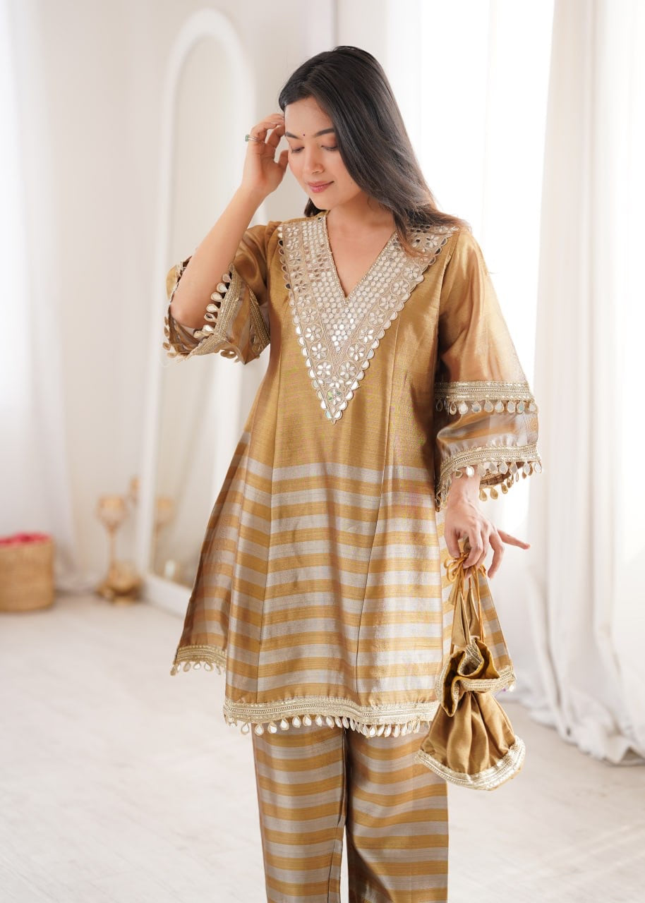 Regal Mirror Work Co-Ord Set with Batwa ✨| LUXURY EMPORIUM |