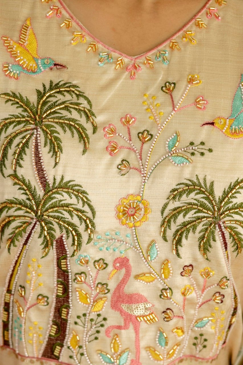 NainTara| Viscose Assam Silk
Work| Embroidared Beads| Luxury Emporium