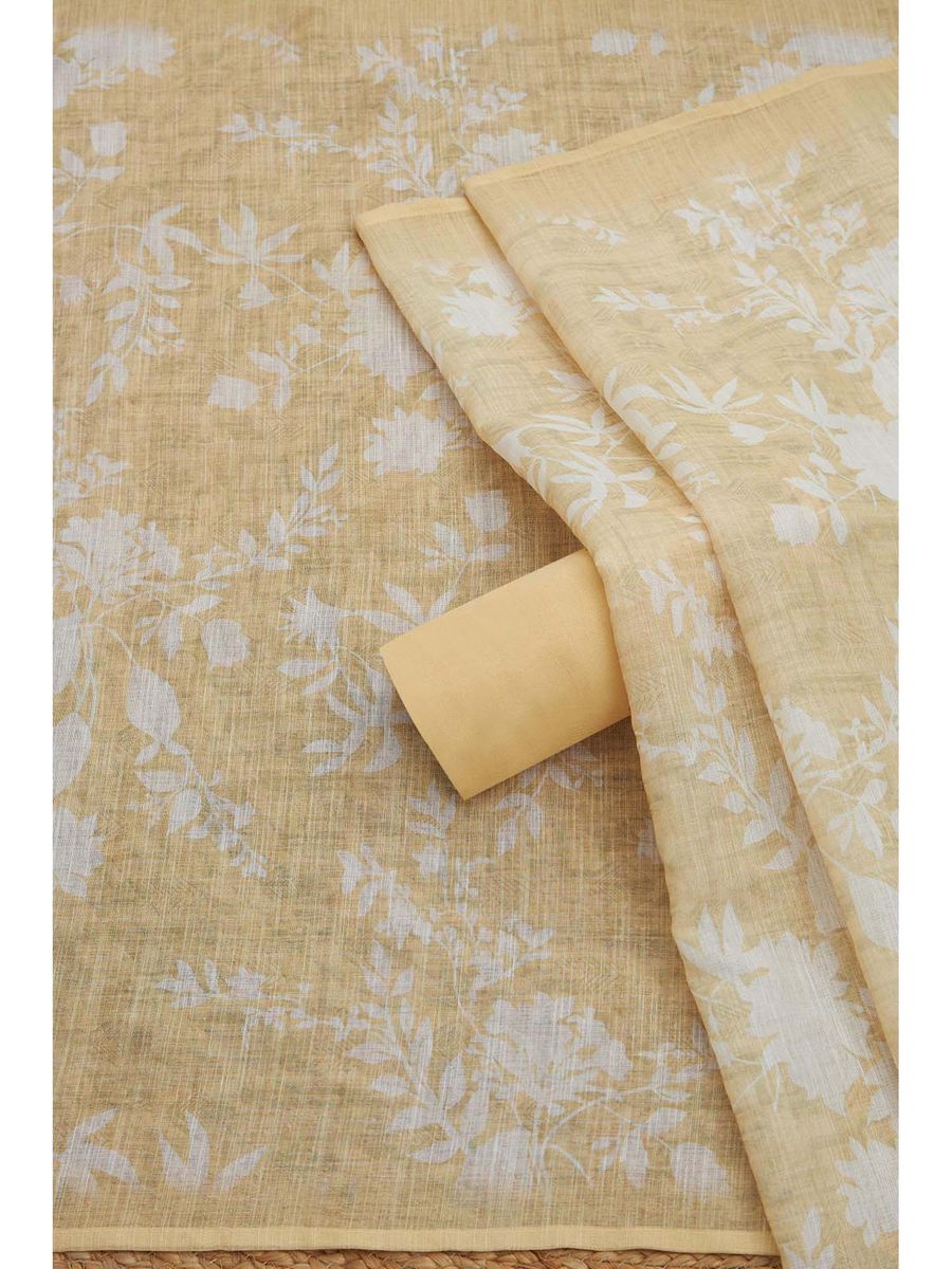 Women Lavender Linen Embellished Unstitched Kurta and Bottom with Dupatta (Set of 3)| LUXURY EMPORIUM ||RESELL
