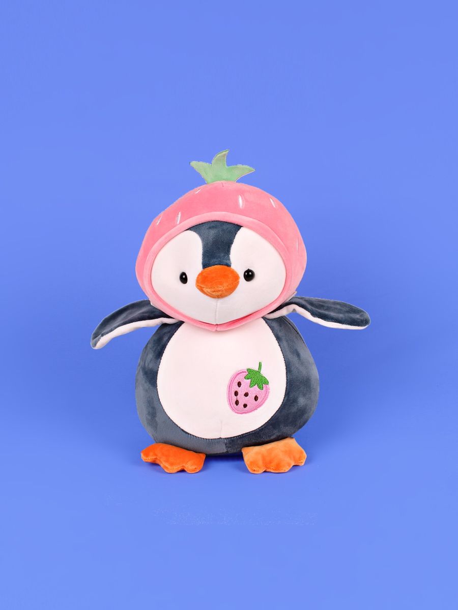 Grey & Pink Penguin Soft Toy