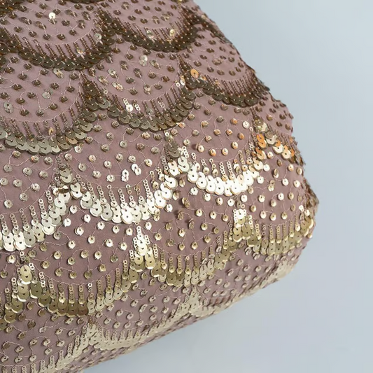 Georgette Sequins Embroidered Fabric