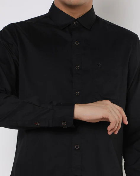 Men Bedford Dobby Slim Fit Shirt with Patch Pocket