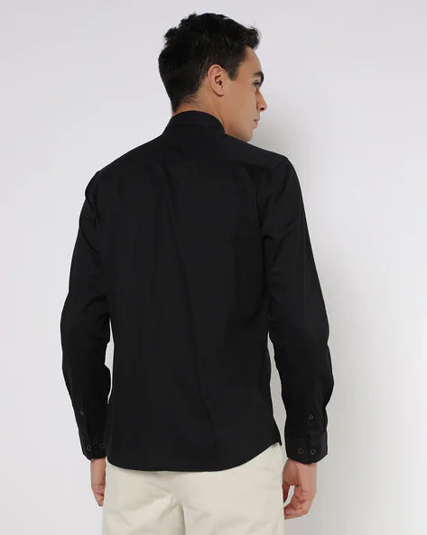 Men Bedford Dobby Slim Fit Shirt with Patch Pocket