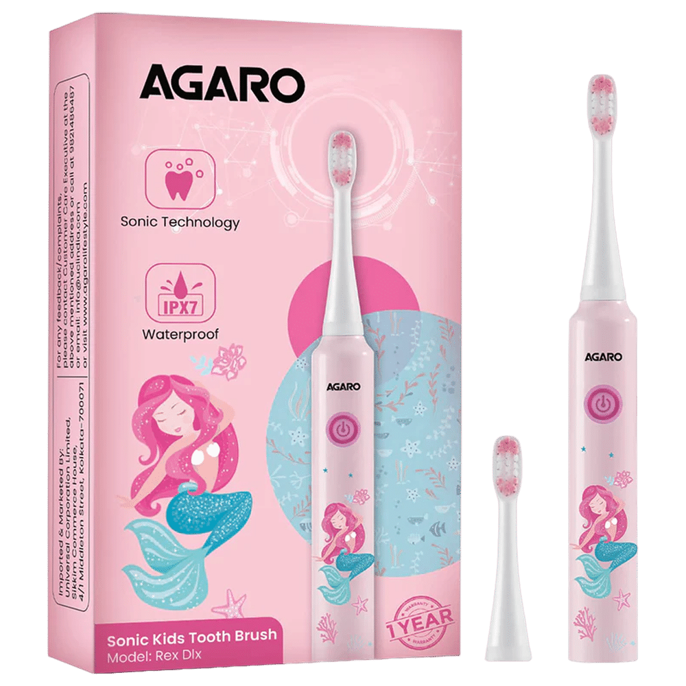 REX Dlx Electric Toothbrush for Kids (6 Cleaning Modes, Pink)