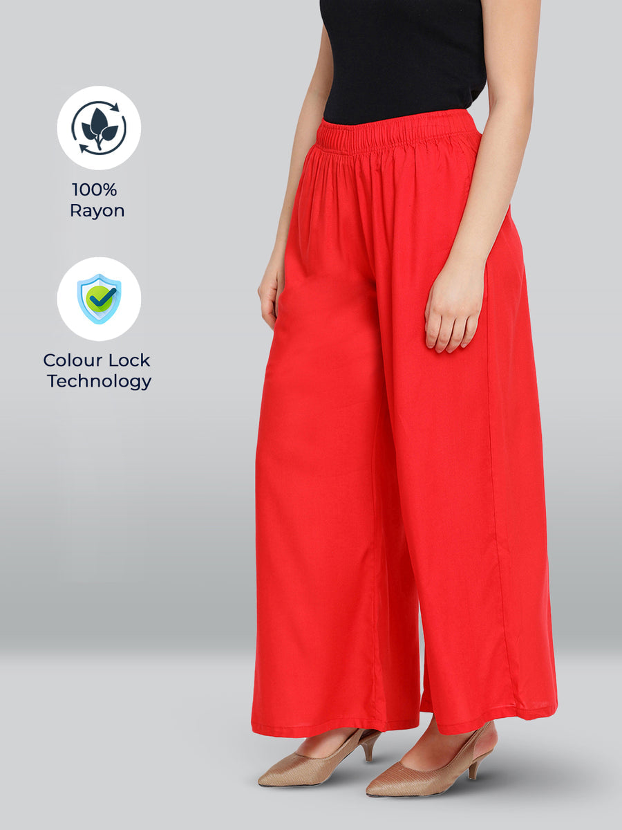 Red Rayon Palazzo