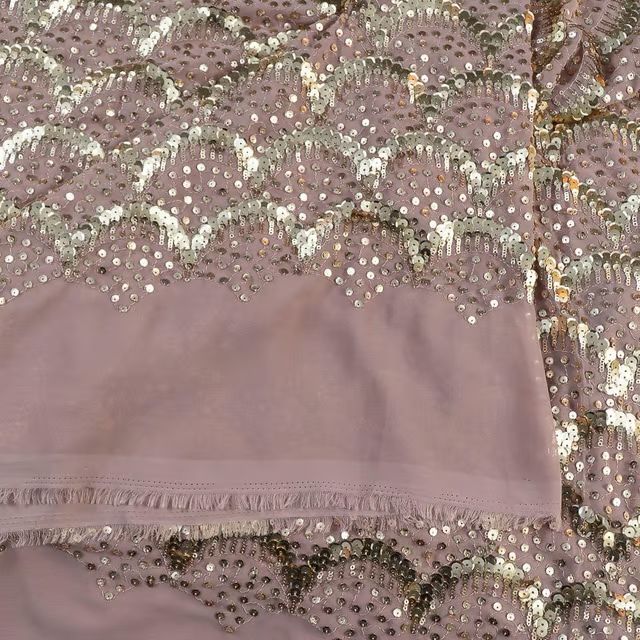 Georgette Sequins Embroidered Fabric